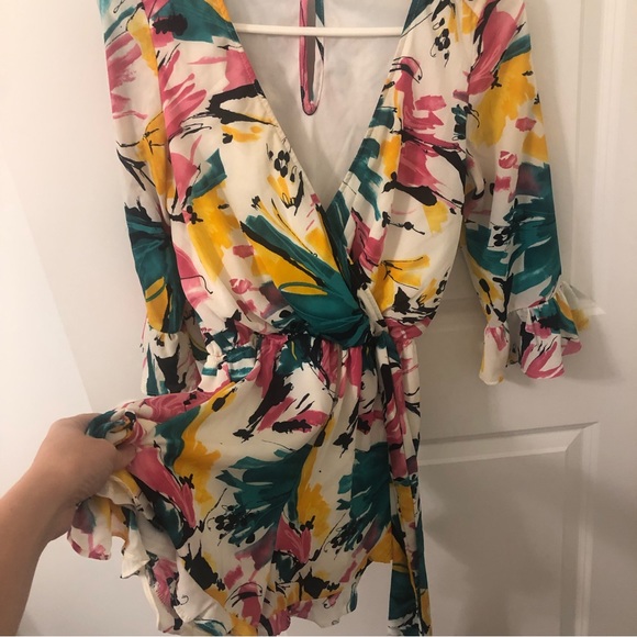 Painted Floral Romper - Picture 3 of 6